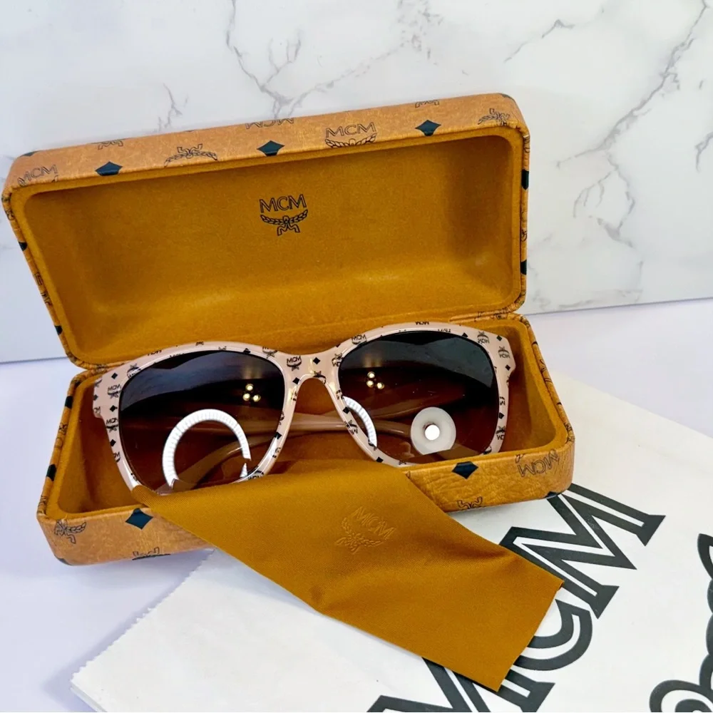 MCM Nude Logo Square Sunglasses